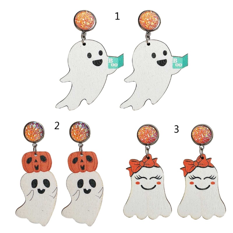 Khuyên Tai Dáng Dài Mặt Hình Ma Halloween Sáng Tạo Độc Đáo Cho Nữ