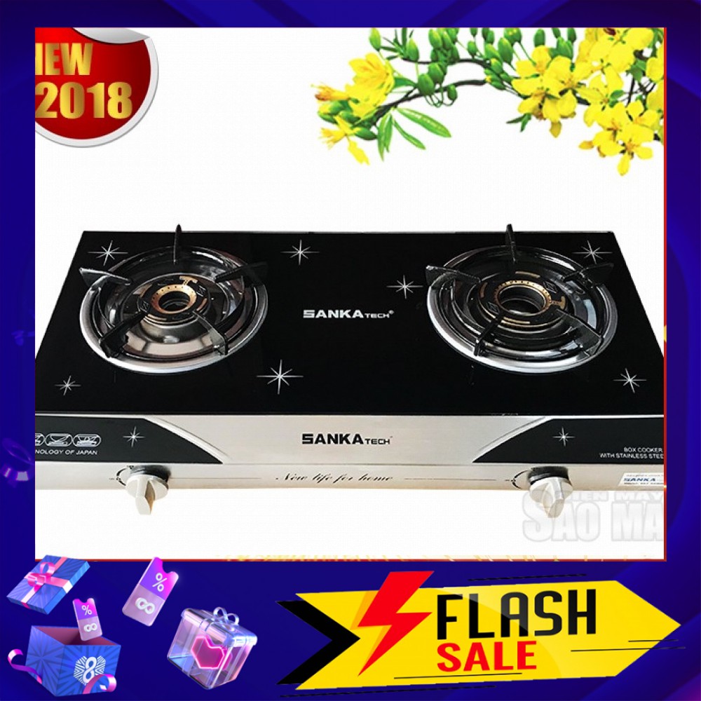Bếp Gas Đôi Mặt Kính Cao Cấp SANKAtech SKT-668BB ( Tặng Van Dây Gas Namilux )