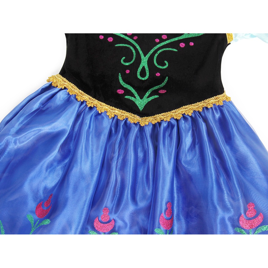 Cute Princess Anna Dress in Cartoon for Baby with Cloak For Chrismas Halloween Birthday Party Cosplay Gift