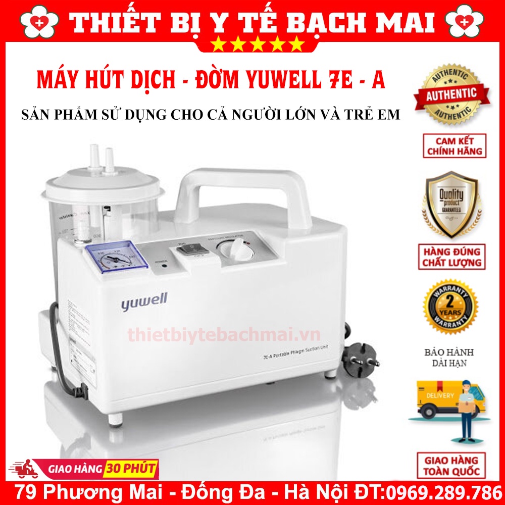 [Cao Cấp] Máy Hút Dịch 1 Bình Yuwell 7E A - Máy Hút Đờm Cho Người Lớn Và Trẻ Em