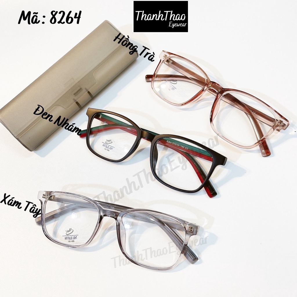 [HÀNG LOẠI 1] Gọng Kính Cận Vuông Dẻo Dáng Mảnh 8264 Nhiều Màu Nam Nữ - ThanhThao Eyewear | BigBuy360 - bigbuy360.vn