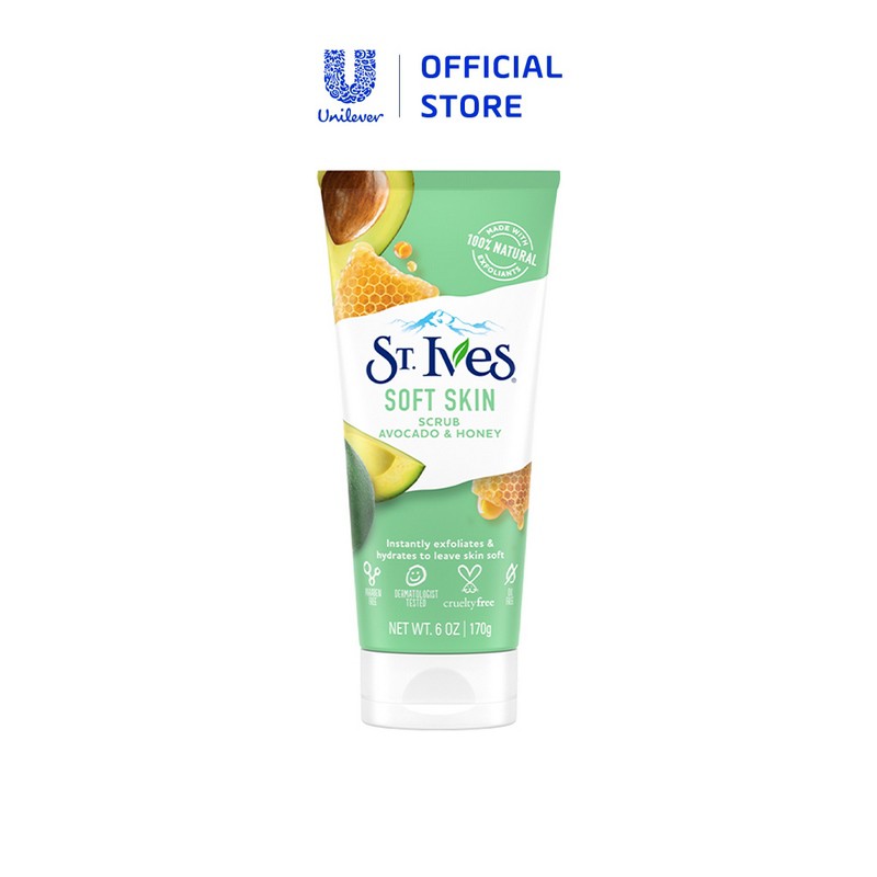 [Mã FMCGMALL -8% đơn 250K] Sữa rửa mặt tẩy tết bào chết St.Ives bơ và mật ong 170g