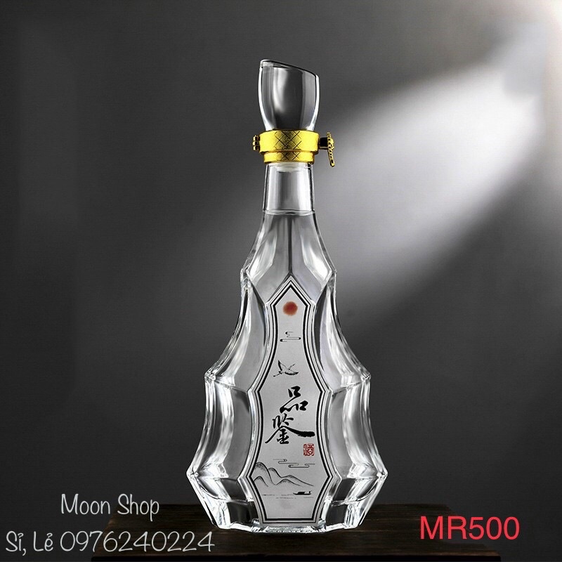 Bình, Chai Đựng Rượu Thuỷ Tinh Cao Cấp 500ml Mẫu Số 9
