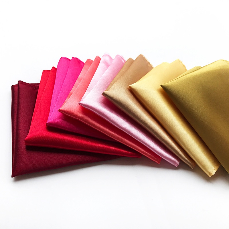 Khăn Tay Bỏ Túi Hình Vuông Bằng Satin 38 Màu Sắc Lựa Chọn