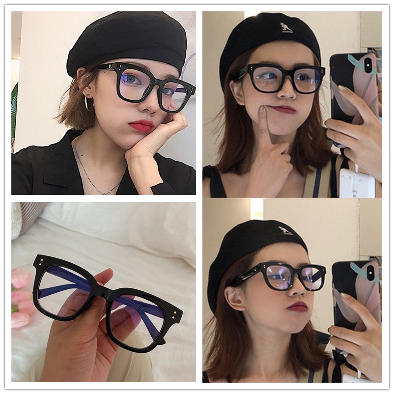 Mắt Kính Chống Ánh Sáng Xanh Gọng Dày Đơn Giản Thời Trang Cho Nữ