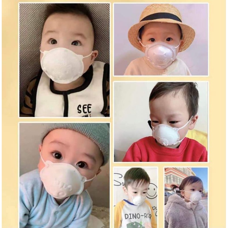 (Hàng xịn) Khẩu trang y tế bé Gấu cao cấp sét 3 cái cho bé 0-2 tuổi