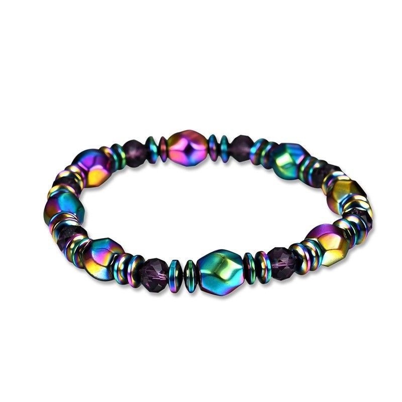 1 Vòng Tay Đá Hematite Màu Đen Từ Tính Chăm Sóc Sức Khỏe