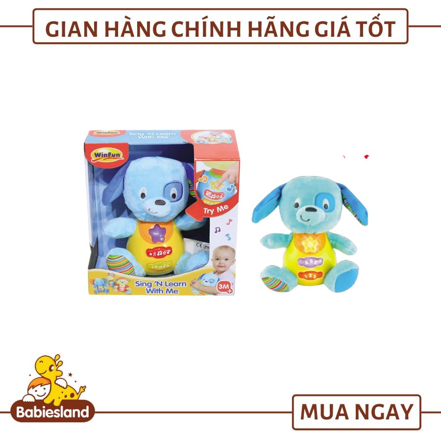 Cún con xinh xắn đáng yêu có đèn nhạc 000686 hiệu Winfun chính hãng