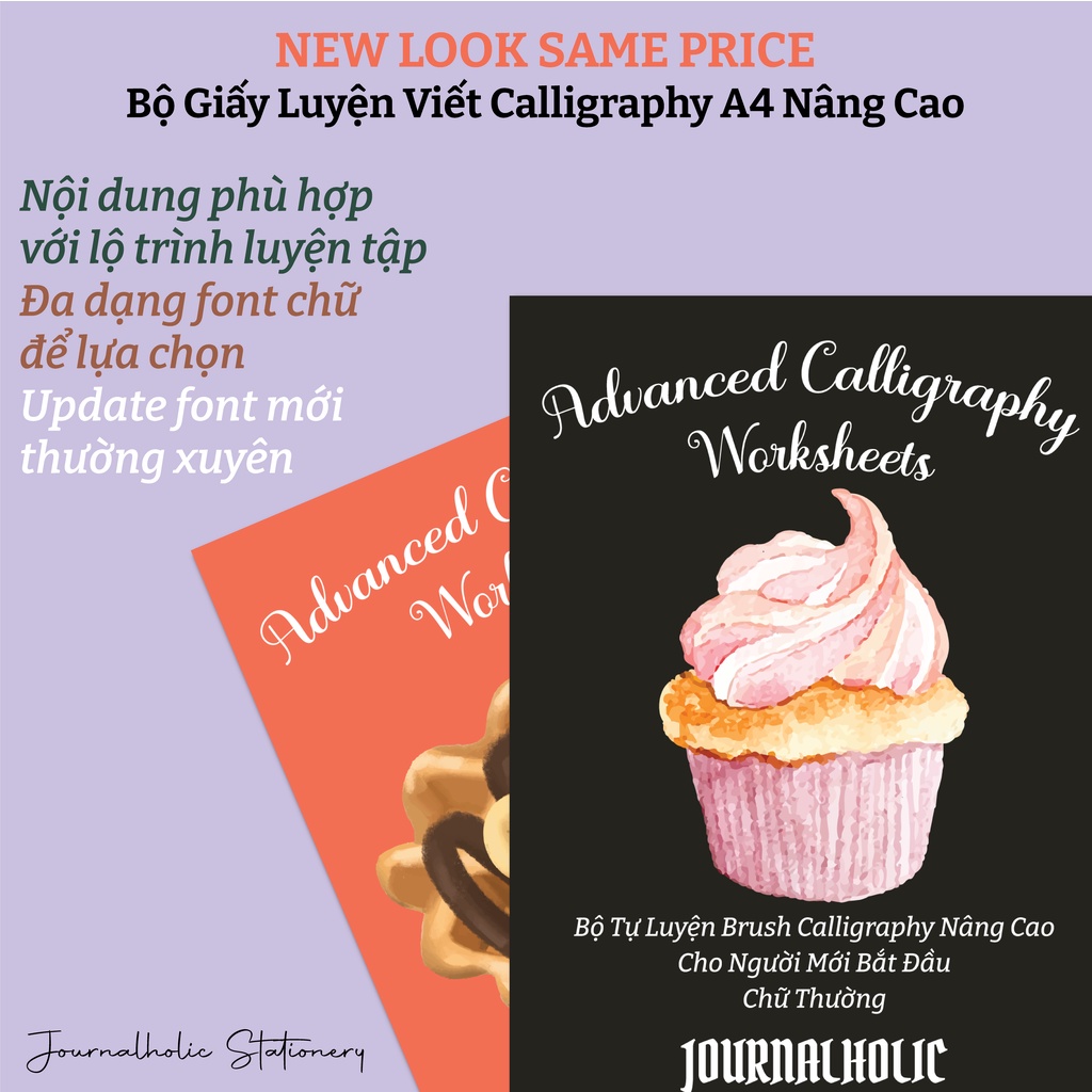 Bộ Giấy Luyện Viết Brush Pen Calligraphy A4 Nâng Cao - Journalholic