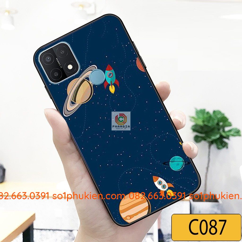 Ốp lưng tráng gương 3D Oppo A15 hình vũ trụ siêu dễ thương