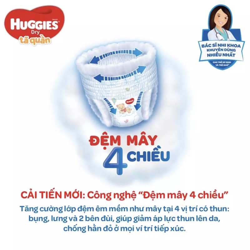 Tã quần Huggies Super Jumbo L68 - Gói 68 miếng ( Cho bé 9kg-14kg)