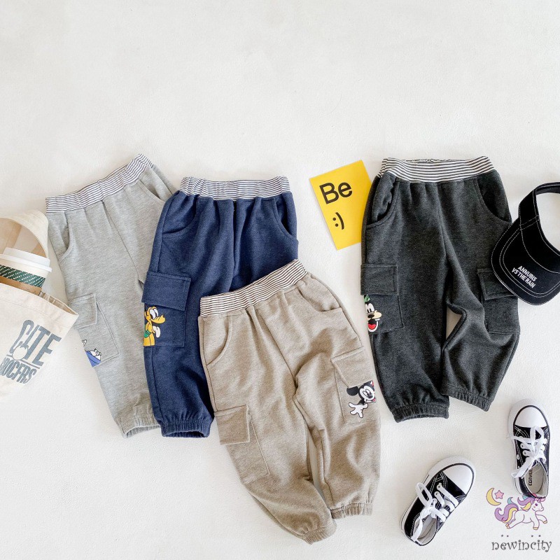 Quần Thể Thao Cơ Bản In Hình Hoạt Hình Phong Cách Hàn Quốc Dành Cho Bé Trai Bé Gái