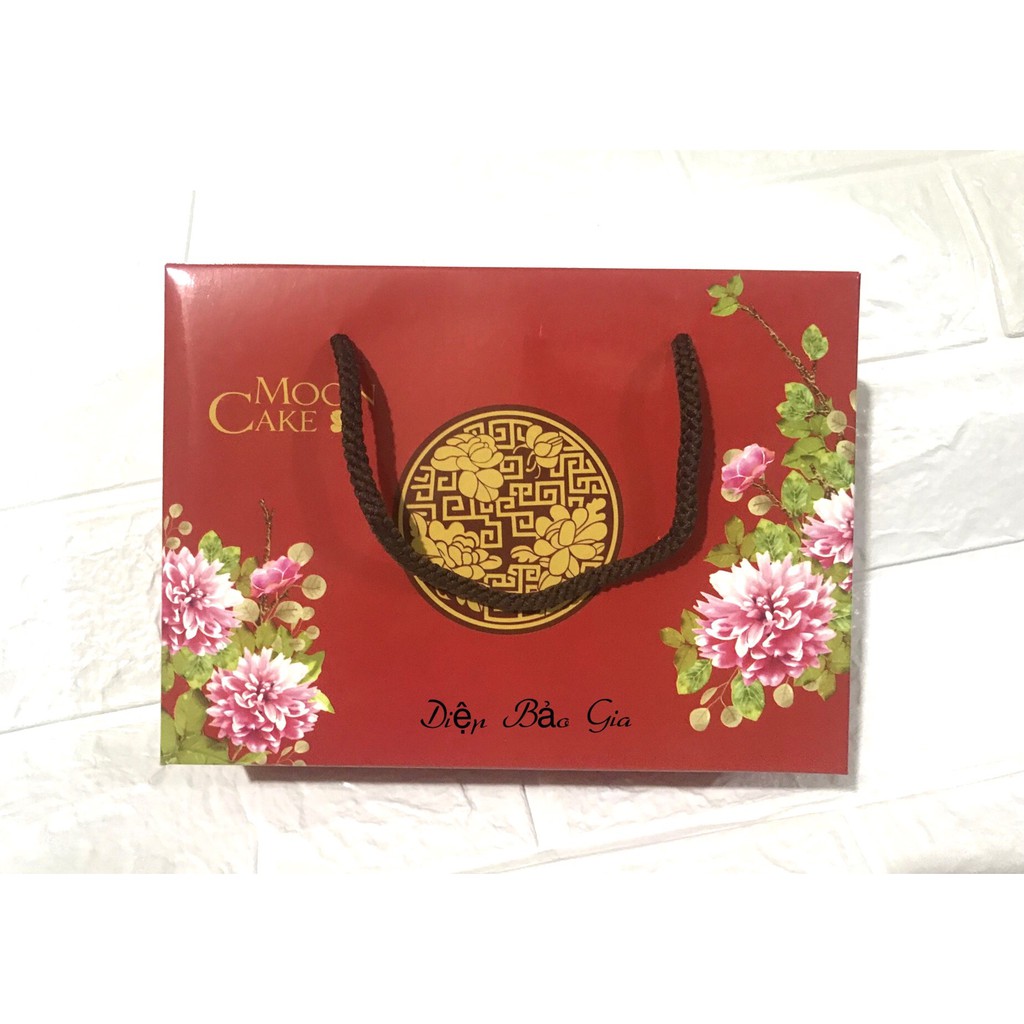 Hộp trung thu 2 bánh Mẫu Đơn 2019