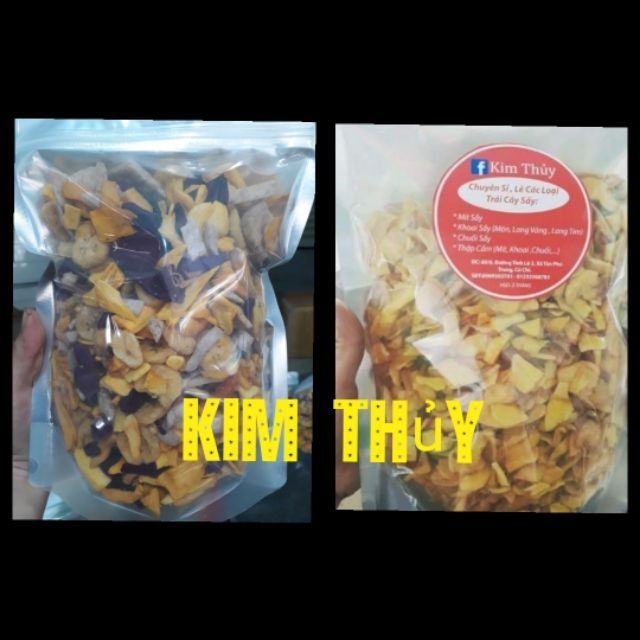 KÈM QUÀ - 2Kg Trái Cây Sấy Hàng Vụn Thơm Giòn ( mỗi túi 500g )