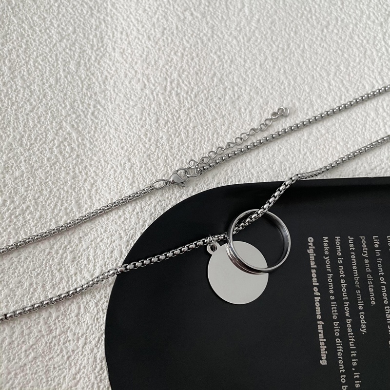 Vòng cổ Mặt Nhẫn Phong Cách Hip Hop Thời Trang Cá Tính Cho Nữ