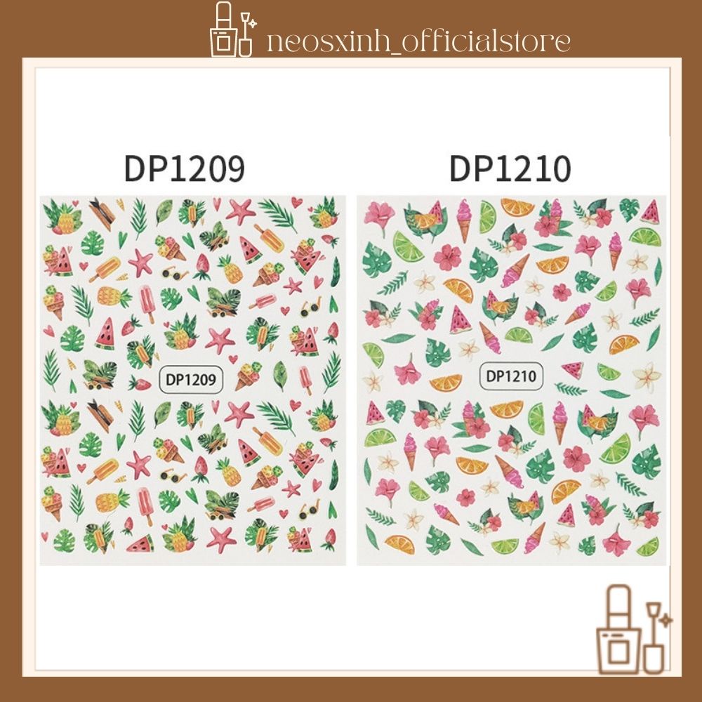 Sticker Dán Móng Tay Trái Cây DP1195-1214 Cute Hot Trend - Hình Dán Móng - Neosxinh Nails