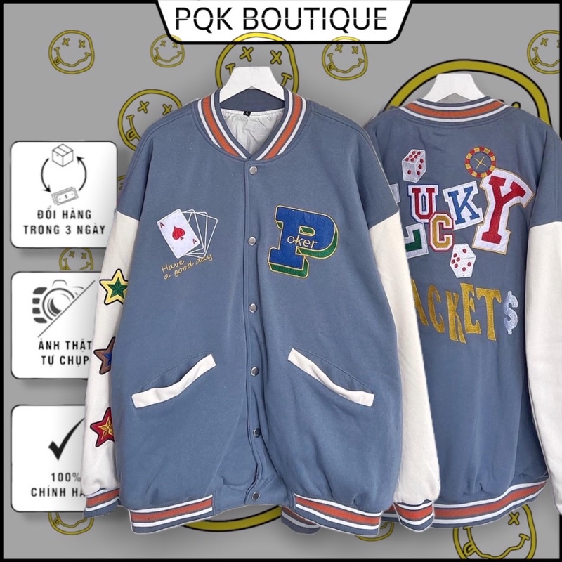 Áo Bomber Jacket Siêu Phẩm Thêu Toàn Bộ LUCKY - Pqk Boutique