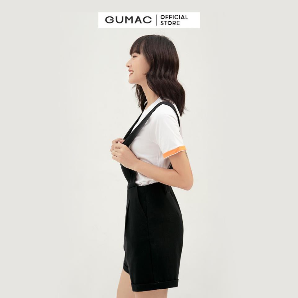 Quần short nữ phối yếm GUMAC thiết kế mới cá tính QB377 New ྇