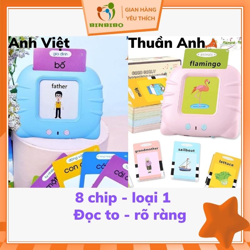 Máy đọc thẻ tiếng anh cho bé flash card hình con mèo song ngữ Anh Việt