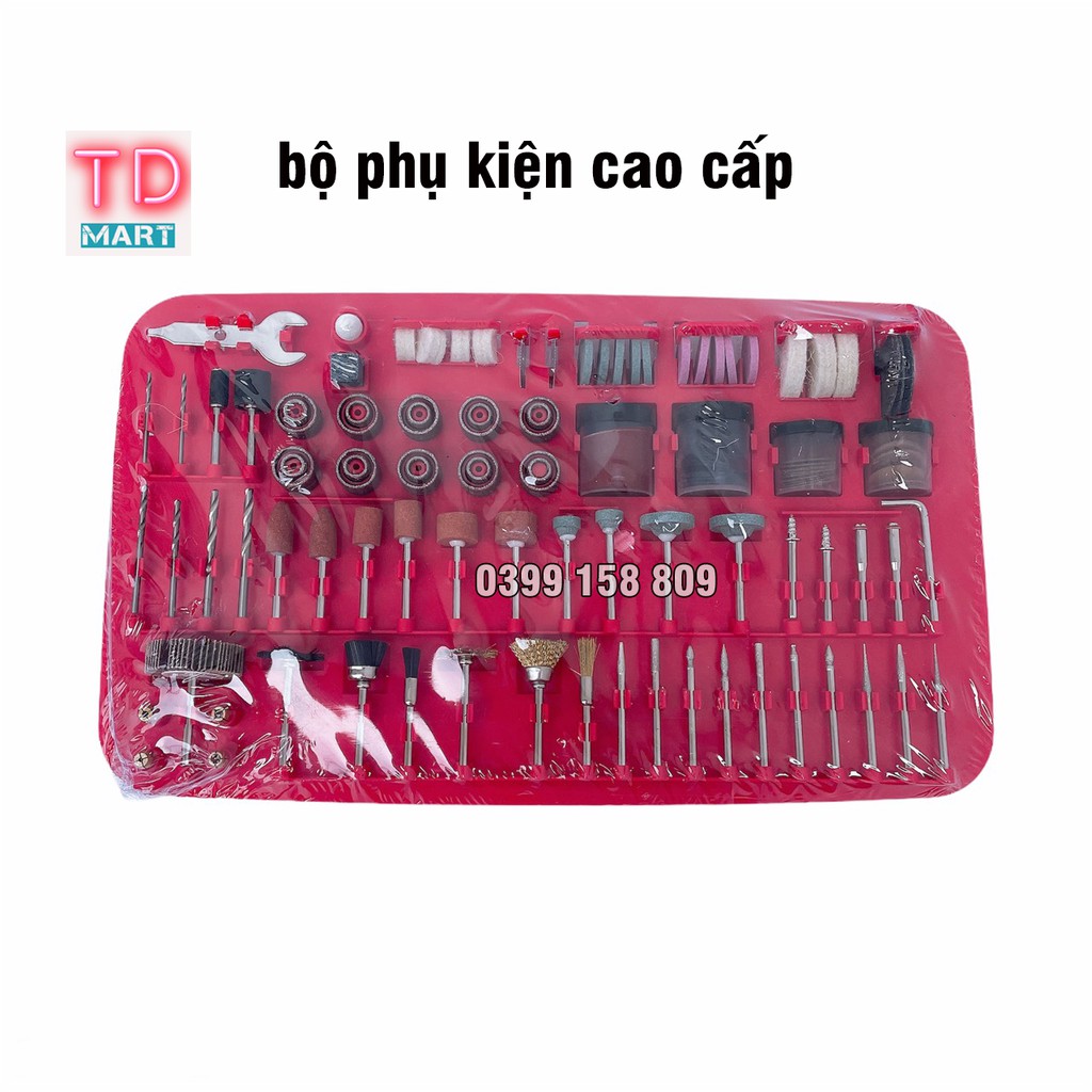 Bộ máy khoan, mài, khắc mini  KINGPRO 150 chi tiết cao cấp 6 tốc độ