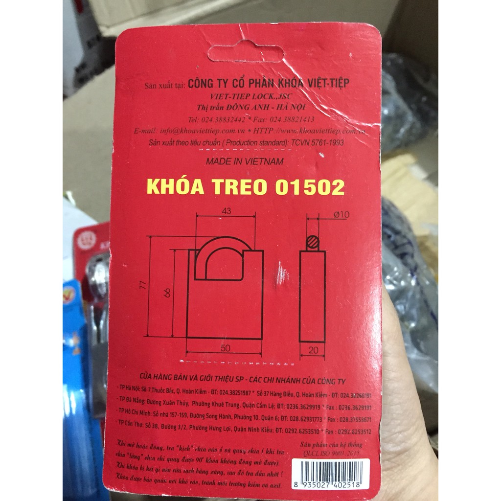 Khóa Treo Chìa  Việt Tiệp Chống Cắt