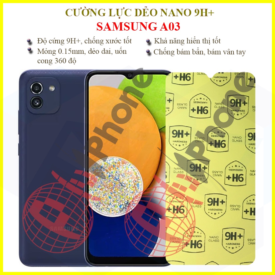 Dán cường lực dẻo nano trong suốt cho Samsung A03