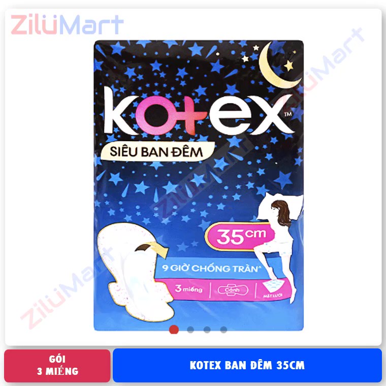 Gói 3 miếng Băng vệ sinh ban đêm 35cm Kotex Style chống tràn