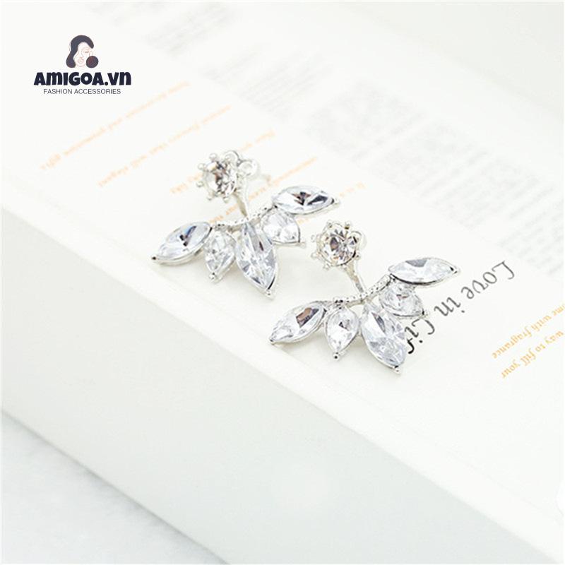 Bông Tai Hình Hoa Cúc Đính Đá zircon Bằng Hợp Kim Đơn Giản Thời Trang