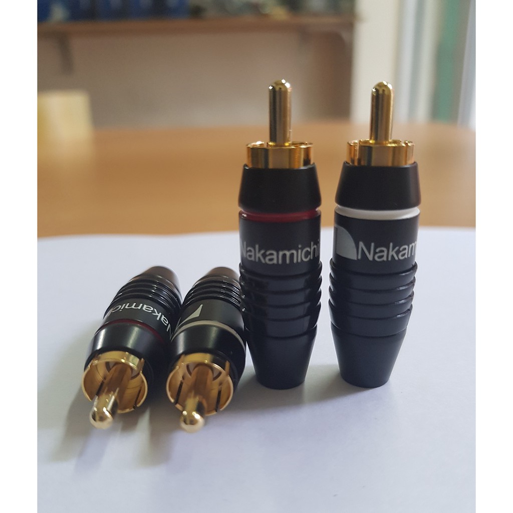 02 cái Jack AV Hoa Sen NaKamichi cao cấp / Jack RCA / Jack Bông Sen