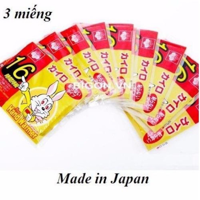Bộ 3 miếng dán giữ nhiệt cơ thể 16 tiếng Nhật bản