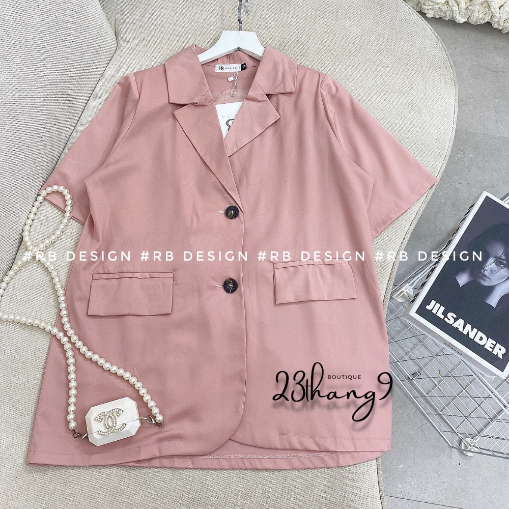 Áo blazer nữ tay ngắn , Áo khoác blazer nữ 2 lớp tay cộc vest màu be màu trắng màu nâu vải tuyết mưa cao cấp