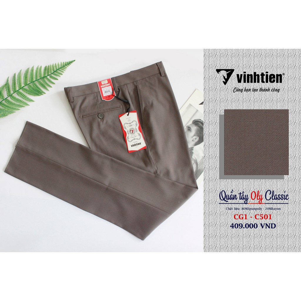 Quần Tây 0Ly Trơn Classic 409 Vĩnh Tiến - Nhiều Màu