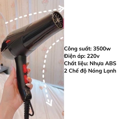 Máy sấy tóc 2 chiều nóng lạnh công suất 3500w sấy khô có thể tạo kiểu theo ý muốn