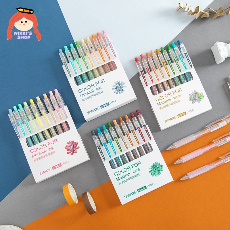 Set 9 Ruột Bút Gel Nhiều Màu Ngòi 0.5mm