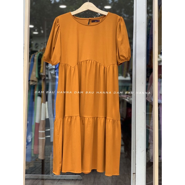 [HANNA] Đầm Bầu Mặc Ở Nhà Thun Cotton Cao Cấp Thoáng Mát Free Size 45-80KG Dáng Baby Doll Dễ Thương Cho Mẹ Trẻ