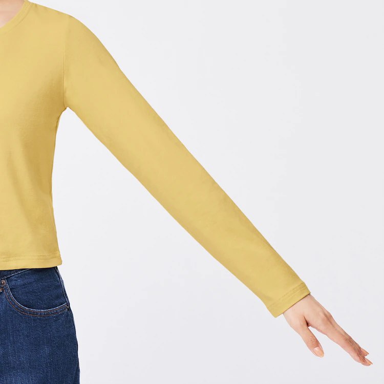 Nữ - Áo thun/ Áo phông croptop dài tay cổ tròn Powerfully