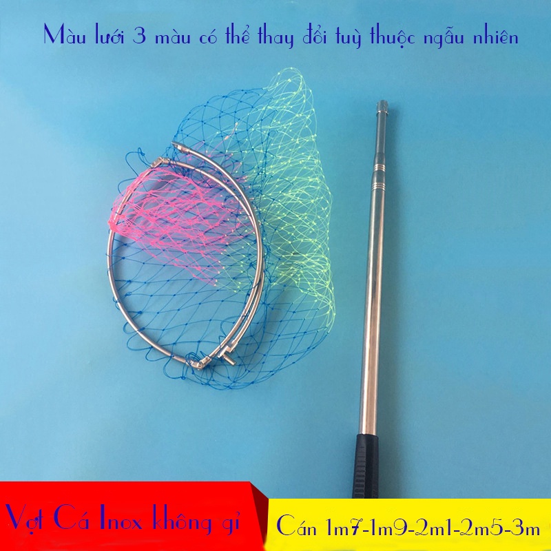 Vợt vớt Cá Inox Vành Tròn, Vành Tam Giác Đủ Size, Chất Liệu Inox Siêu Bền