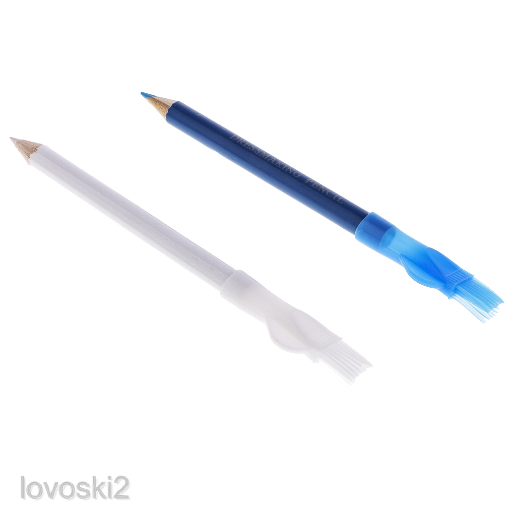 Set 2 Bút Chì Vải Màu Trắng Xanh Lam Phấn Đánh Dấu May Vá Quần Áo