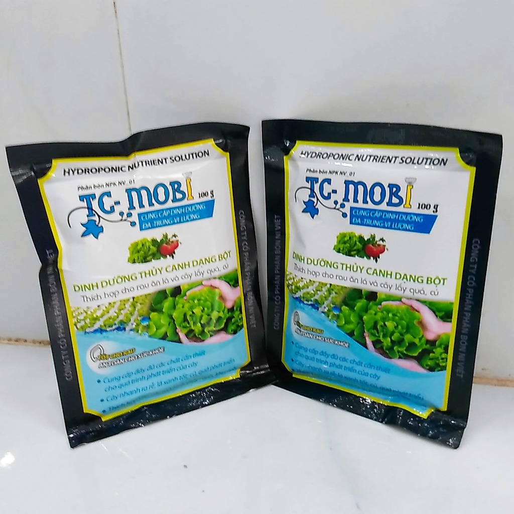 SET 2 Gói Dinh Dưỡng Pha Dung Dịch Thủy Canh Dạng Bột TC-MoBi 100g