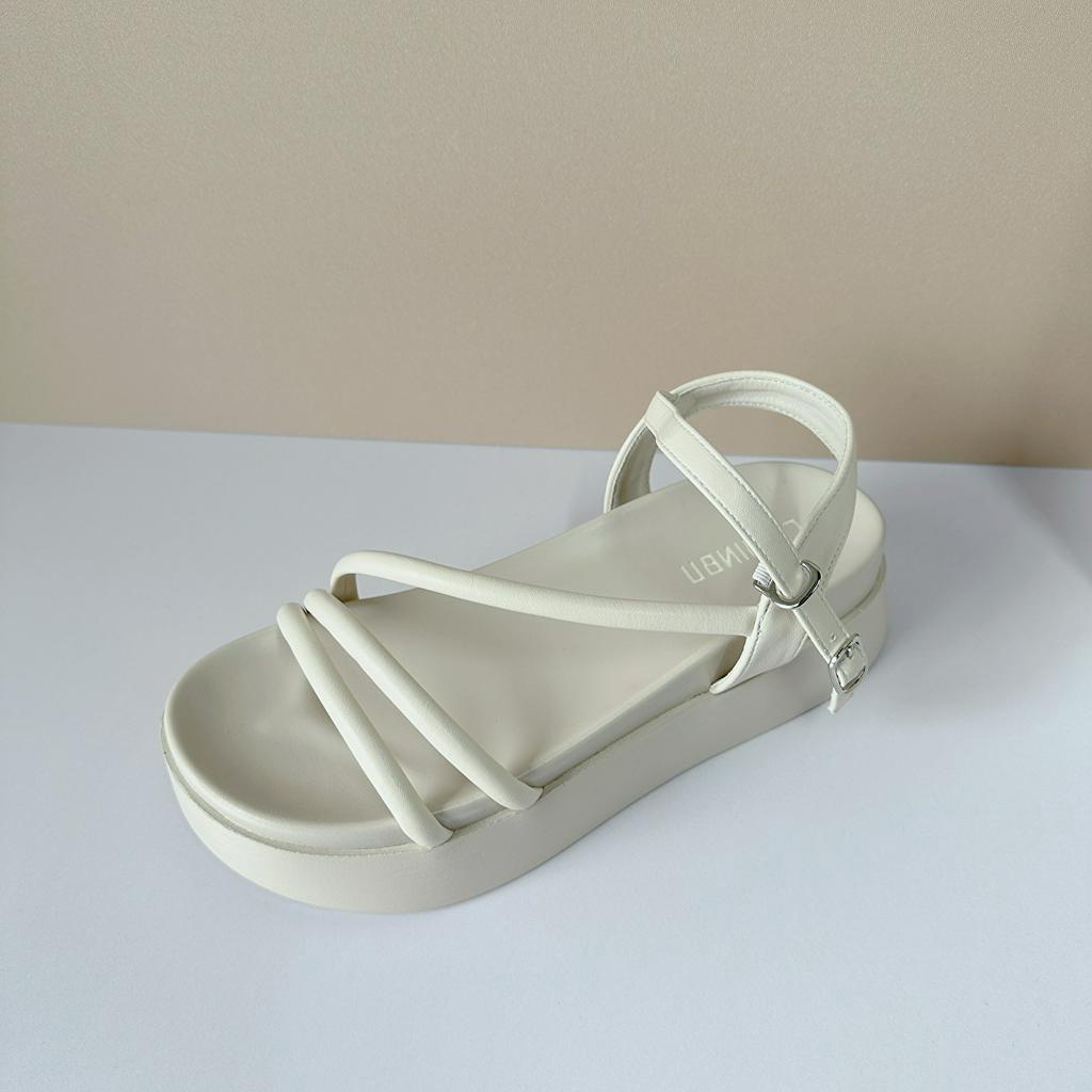 Sandal dây tròn 333-29 đế cao 5cm [Wood shoes]