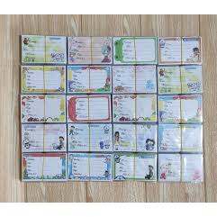 Nhãn Vở Decal Giấy Bóng Đẹp Có Dính Sẵn Hoạ Tiết Cute