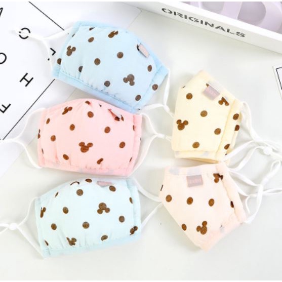 Khẩu trang cho bé 3D xuất hàn với 4 lớp chống bụi có nút chỉnh quai đeo