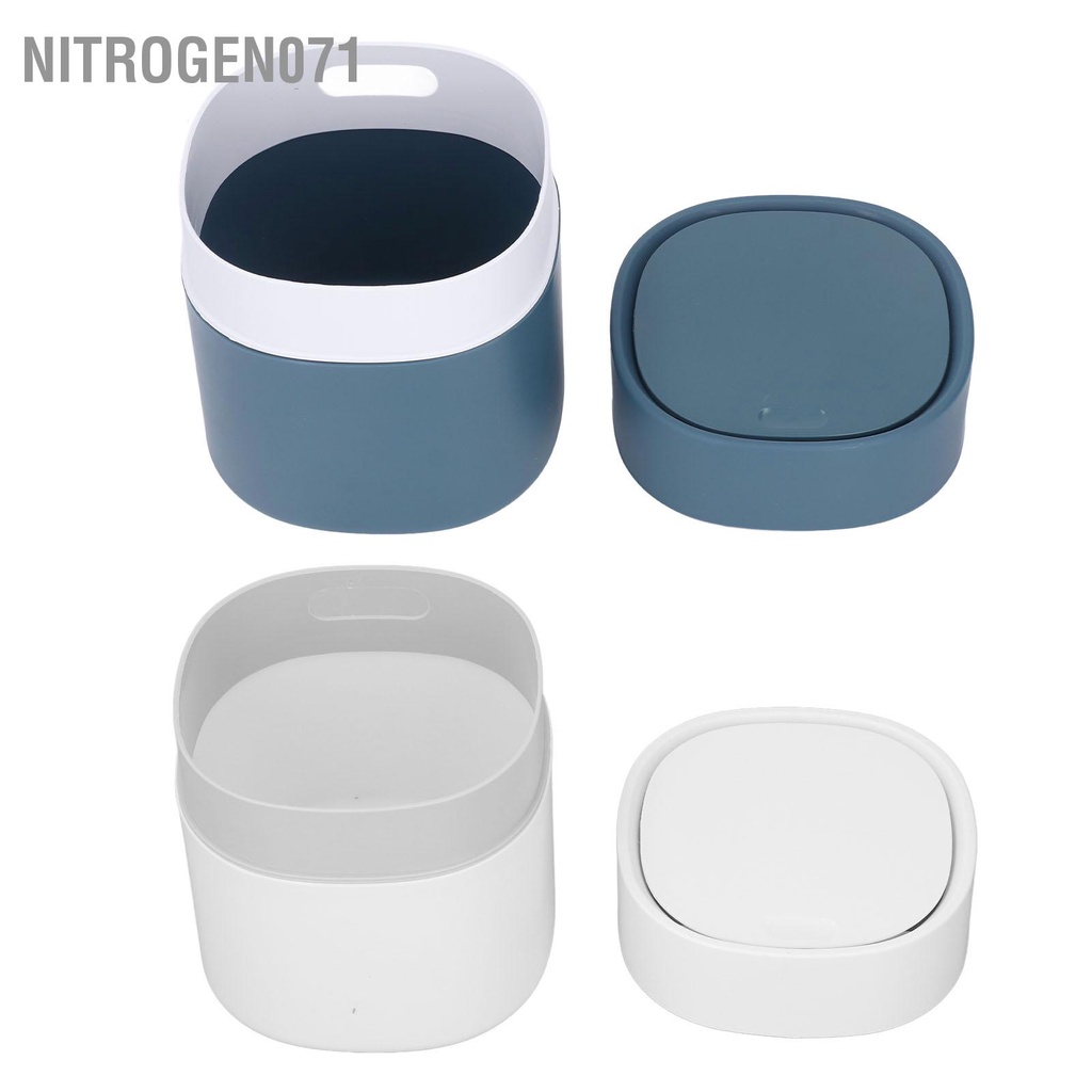 Nitrogen071 Thùng rác để bàn mini Có thể lưu trữ mảnh vụn làm sạch có nắp đậy cho cà phê Bàn trang điểm