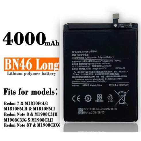 Pin Xiaomi Redmi Note 8 / Note 8T BN46 4000mAh | Hàng Nhập Khẩu | Tặng bộ tháo mở + seal dán