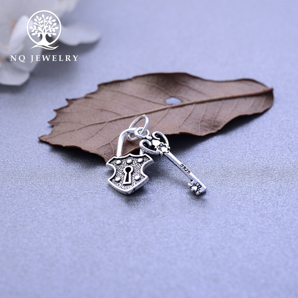 Charm bạc khóa tình nhân treo - NQ Jewelry