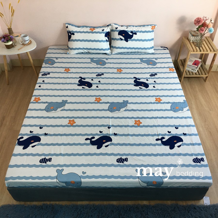 Ga giường Maybedding - Ga trải nệm giường poly cotton chun drap bọc đệm 1m2 1m6 1m8 2m 2m2 chống bụi bẩn, dễ vệ sinh | BigBuy360 - bigbuy360.vn