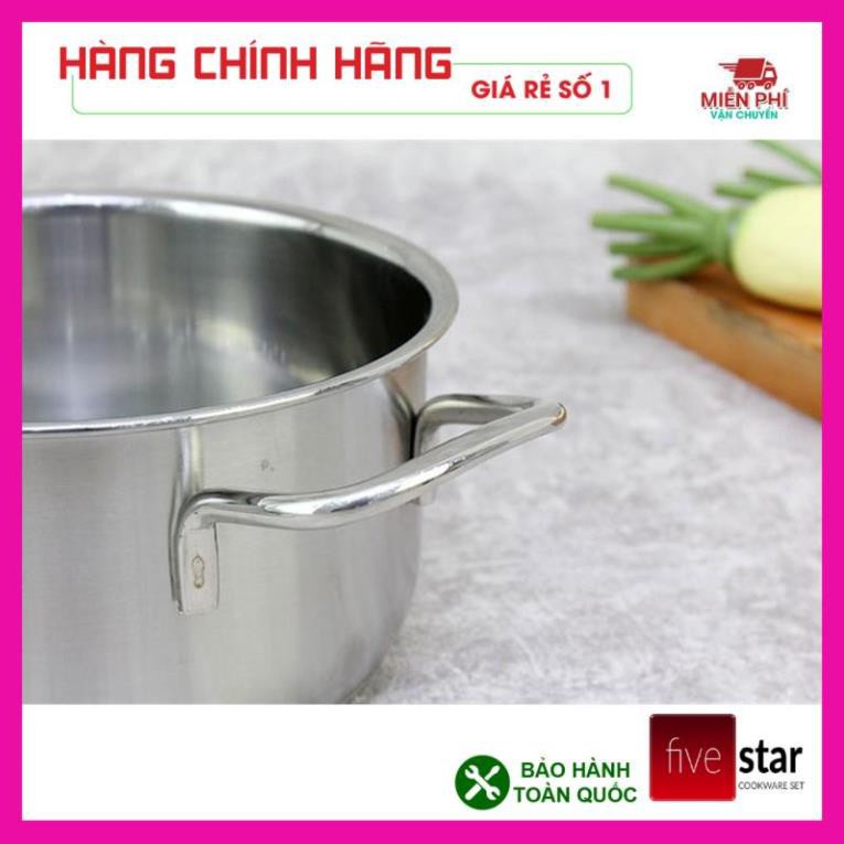 NỒI INOX FIVESTAR ĐÁY TỪ CAO CẤP 16cm, 24cm NỒI INOX BẾP TỪ FIVESTAR, 3 ĐÁY CAO CẤP, BẢO HÀNH 5 NĂM