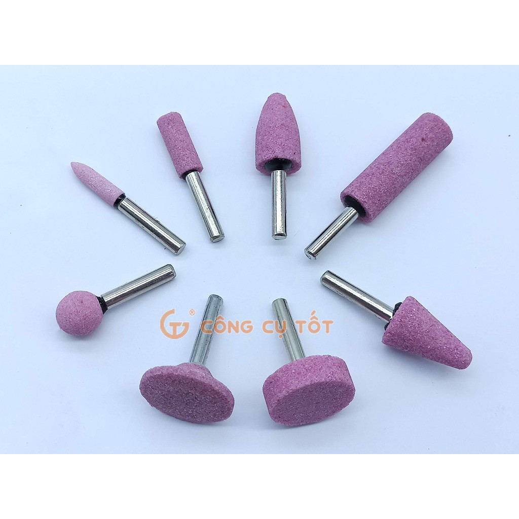 Bộ 8 Đá cà lem hồng trục cốt 6 ly để mài khuôn