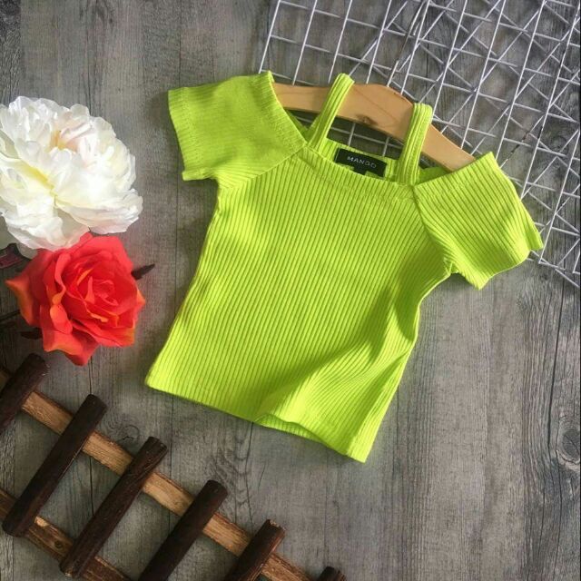 Áo thun gân bệt vai co giãn 4 chiều