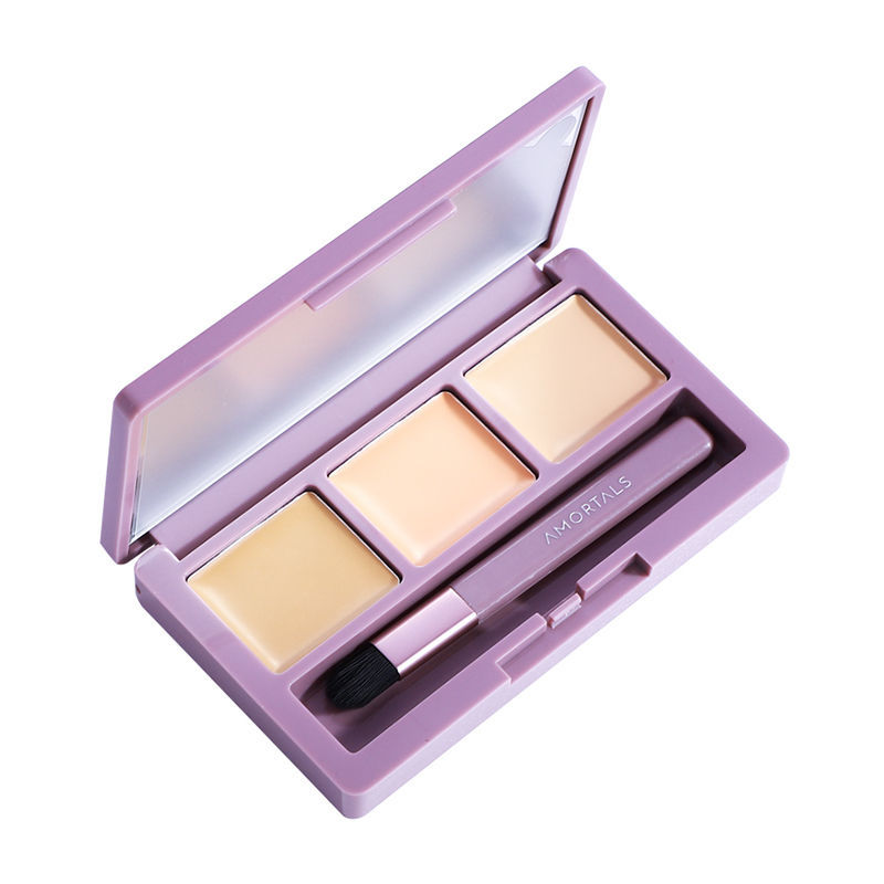 (Hàng Mới Về) Bảng Kem Che Khuyết Điểm Dạng Lỏng Kèm Cọ Tiện Dụng Chất Lượng Cao